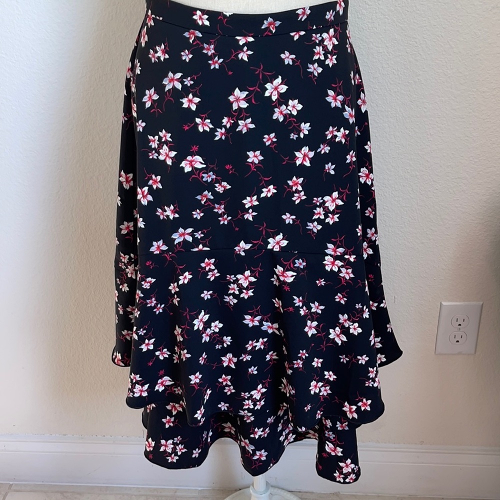 NWT Ann Taylor flower floral double layer skirt